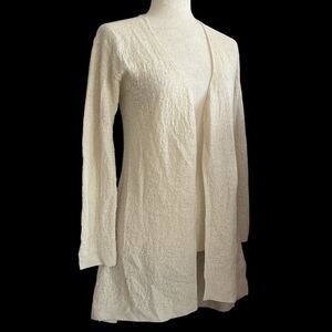 QINTI Baby Alpaca Duster Size S Cream Longline Cardigan Sweater Cozy Hygge Peru